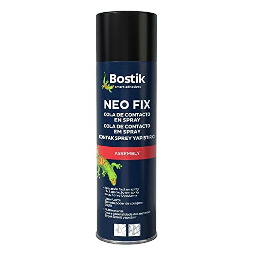 Bostik CONTACT NEO FIX SPRAY, Cola de Contacto en Spray, Adhesivo de Neopreno en Aerosol Para Todos los Soportes, Bote 500 ml Ámbar