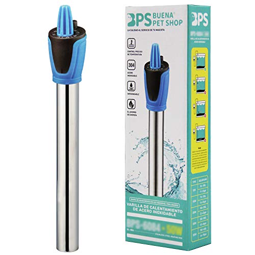 BPS Calentador Sumergible para Pecera 50W - 22.3cm para Acuario Tanque de Pescados BPS-6084