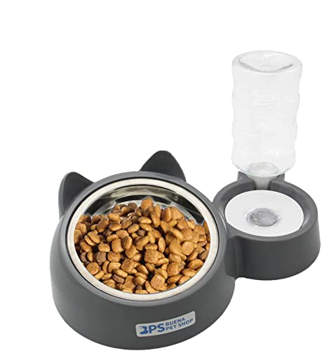 BPS Comedero y Bebedero Automático para Gatos y Perros Antisalpicaduras Dispensador Agua Alimentador Automatico Fuentes para Mascotas Tamaño M/L (M) BPS-5720