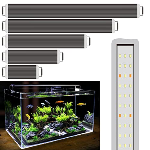 BPS Luz LED para Acuario Lámpara de Acuario 4000K Impermeable con Soporte Extensible (15W) BPS-6135