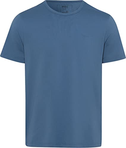 BRAX Camiseta de algodón orgánico Style Tony Blue Planet, Acero Azul, 3XL para Hombre