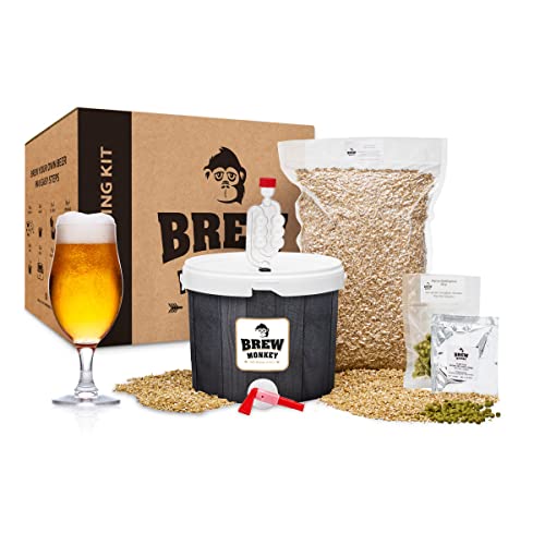 Brew Monkey® Kit de Elaboración de Cerveza Rubia | Kit Básico de 5 Litros | 6.4% Vol. | Kit Para Hacer Cerveza | kit cerveza artesanal | regalos originales para hombre | regalos navidad hombre