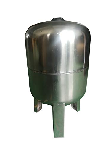 Bricoferr Vaso de expansión acero inoxidable 50L, depósito de presión 8bar, calderín grupo de presión doméstico, BFG50L, Gris