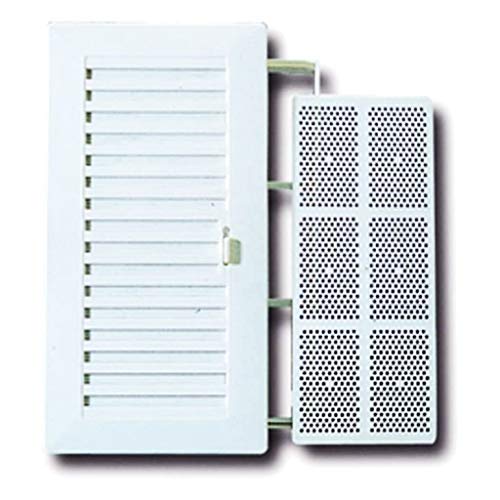BricoLoco Rejilla de ventilación de plástico rectangular, tipo Shunt, con cierre regulable y mosquitera. Especial para baño y cocina. (1)