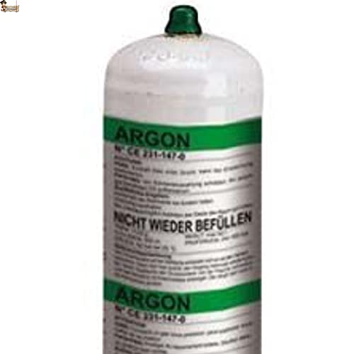 BricoLoco.com Botella gas argón puro para soldar soldadura TIG MIG. Bombona para soldador hilo o varilla. Botella desechable de 1 litro. (Argón puro)