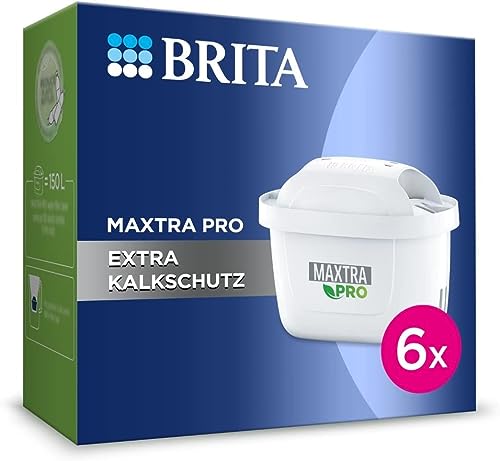 BRITA Cartucho de filtro de agua Maxtra Pro Extra Protección contra la cal, pack de 6 (suministro semestral), cartucho de repuesto original BRITA para la protección del dispositivo y la reducción de
