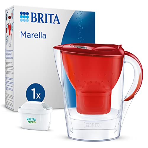 BRITA - Jarra filtrante Marella Cool 2,4 L, color rojo incluido 1 cartucho filtrante MAXTRA PRO ALL-IN-1