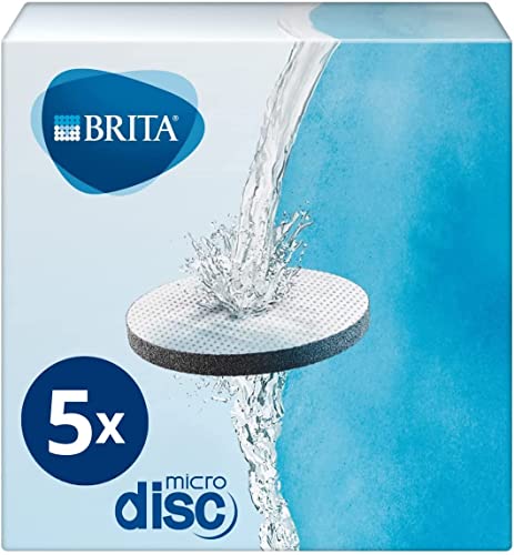 BRITA Pack de 5 filtros microdisc, para botellas y botellas filtrantes, reduce el cloro, el plomo y otras impurezas para un agua del grifo más pura. Gris