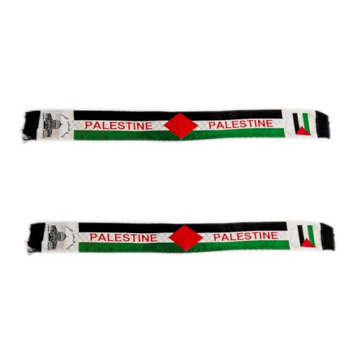 Bufanda de Palestina, bufanda con bandera de Palestina, chal palestino, bufanda estilo bandera de Palestina, 14 x 140 cm (2)