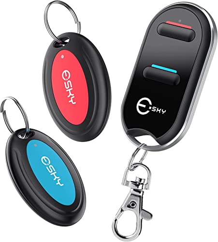 Buscador de Llaves, Esky Buscador de Llaves inalámbrico con 2 receptores Localizador de artículos de RF, Control Remoto de Soporte de Seguimiento de artículos, Rastreador de Mascotas y Billetera