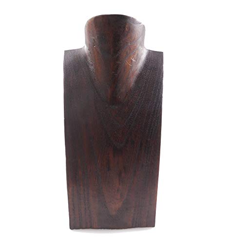 Busto expositor de abrazaderas en madera maciza Chocolate H25 cm