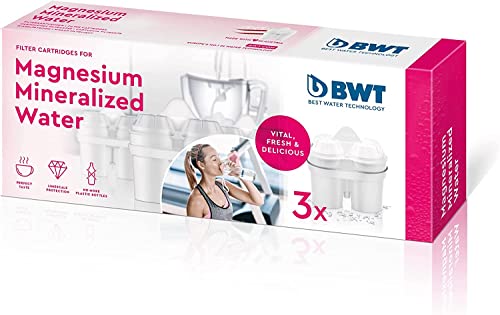 BWT - Pack 3 Filtros con magnesio - Mejora el sistema inmunológico, reduce la cal, el cloro, las impurezas del agua y mejora el sabor - Pack para tres meses