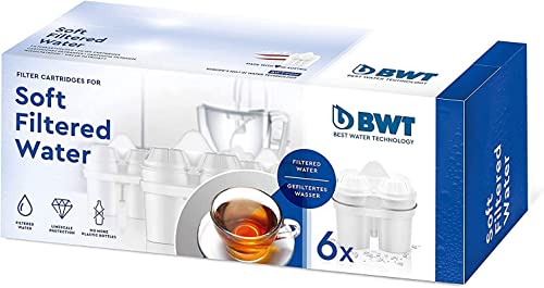 BWT - Pack 6 Filtros Soft - Mejora el sistema inmunológico, reduce el cloro, elimina las impurezas del agua y mejora el sabor del agua - Pack para seis meses