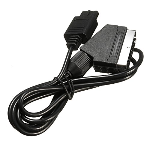 C-FUNN 1,8 M De PVC RGB Scart Video AV Cable Cables para PAL Super Compatible con Nintendo N64 NGC SNES