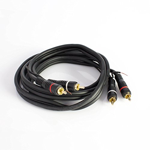 Cable cinch 2 x 2  conexiones, con toma de tierra, 1,5 m - Cable de audio para sistemas de sonido - showking