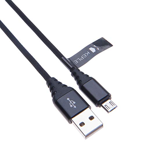 Cable Micro USB | Cable de Carga Rápida Cargador de Nylon de Datos Trenzado Compatible con Game Controllers PS4 / PS3, Xbox One/One S/One X/Elite | USB B Alta Velocidad (2m)