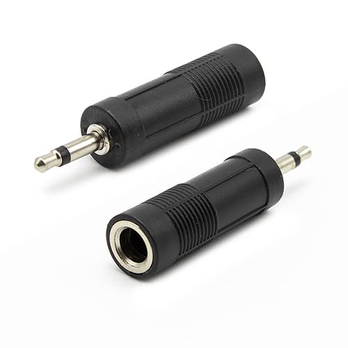 CABLEPELADO Adaptador Audio Mono Jack 6.35 mm Hembra a Jack 3.5 mm Macho | Conversor Audio | Mono | PVC | Adaptador de Conector de Auriculares | 1 Unidad