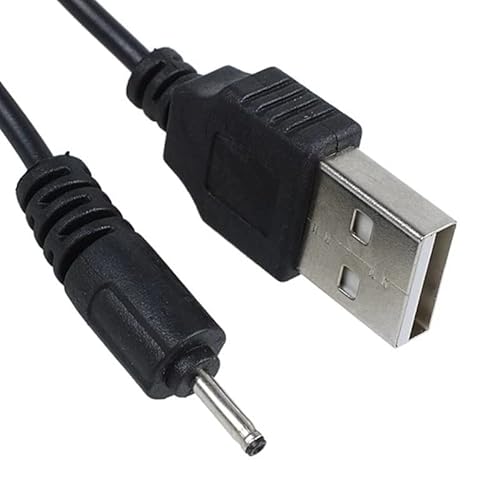 CABLEPELADO Cable alimentación USB DC | Cable Extensión Alimentación CC | Compatible con Nokia | Negro | 80 cm