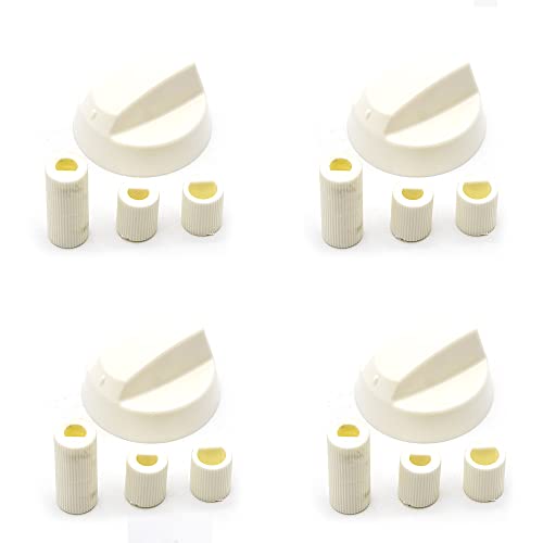 CABLEPELADO - Manija perillas mando Universal para Horno (4 uds) - incluye adaptador - 4 cm - cocina - gas - electrica - recambios - color blanco