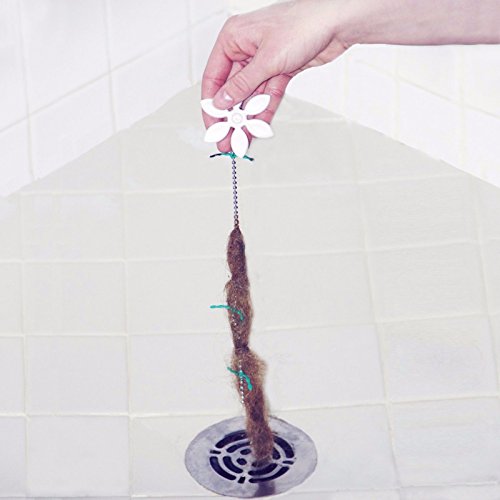 Cadena limpiadora y desatascadora DrainWig para el pelo de la ducha, 2 unidades