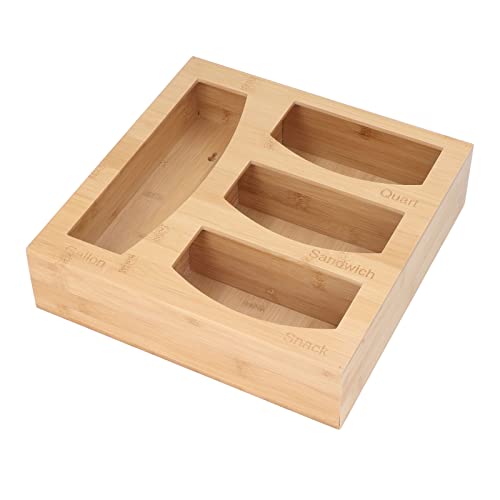 Caja de almacenaje de madera Bolsa de almacenamiento de alimentos Contenedor Bolsas alimentos al vacío Caja almacenamiento Compartimento Diseño Seguro Saludable Bambú Bolsa de madera para congelador