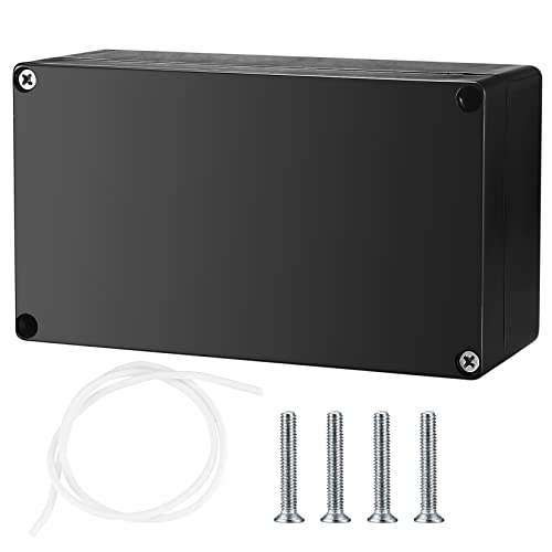 Caja de conexión para electrónica, caja de derivación impermeable IP65, caja de distribución de pared, caja de proyecto electrónico, caja de conexión de plástico, negro (158 x 90 x 60 mm)