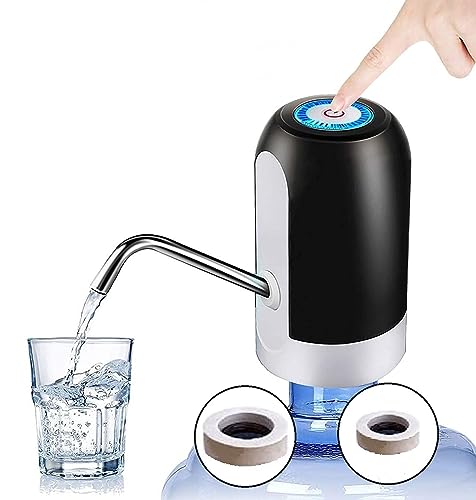 CALA VERDE dispensador de Agua automático - para garrafas, Bomba de Agua eléctrico Distribuidor de Carga USB, Silicona Libre BPA (Black)