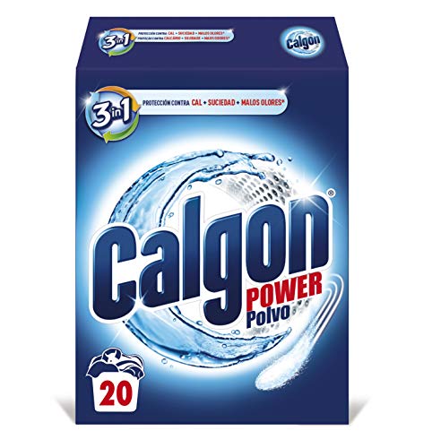 Calgon Power Polvo Antical para la Lavadora, Elimina Olores y Suciedad, en formato polvo 20 dosis
