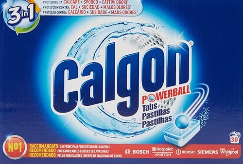 Calgon Powerball Pastillas, Antical para la Lavadora, Elimina Olores y Suciedad, en formato pastillas, 30 Unidades (Paquete de 1)