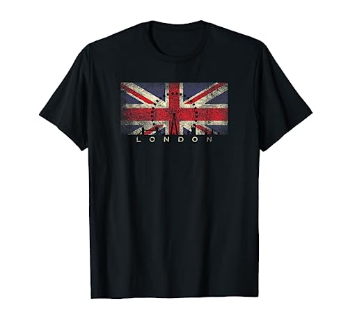 Camiseta con bandera británica de Londres Inglaterra Vintage Union Jack Pride Camiseta