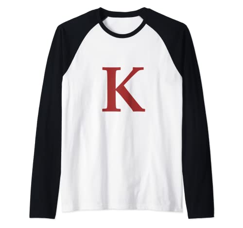 Camiseta con estampado de letras K para hombre y mujer. Camiseta Manga Raglan