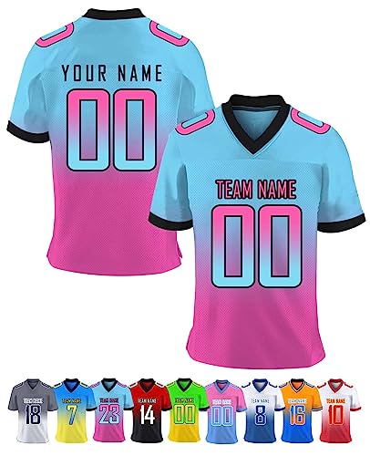 Camiseta de fútbol personalizada con el nombre del equipo y número de equipo, camiseta de fútbol personalizada para hombres, jóvenes, mujeres y niños, Color 2, L