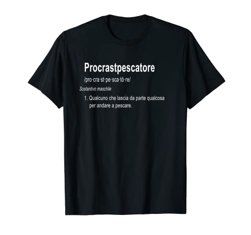 Camiseta divertida Dicionario Pesca Procrastpescador Camiseta