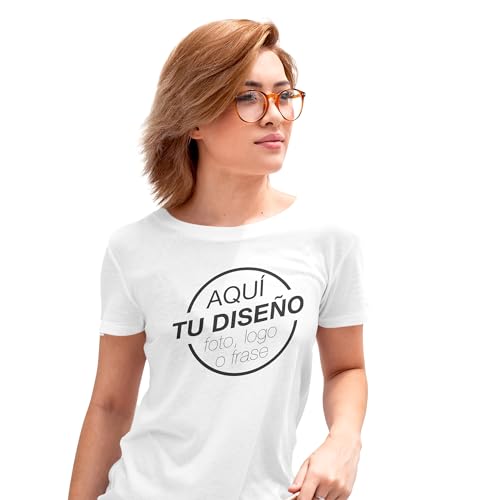 Camiseta Personalizada Sé Original y Exclusivo Camiseta Blanca o Negra Personaliza a Todo Color Impresión en DTG o DTF · Algodón 100% ‍ Unisex ‍ (L, Blanco)