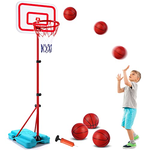 Canasta de baloncesto para niños Juguetes deportivos para niños de interior  Portería de baloncesto portátil de altura ajustable para la puerta de la  pared de la sala de estar