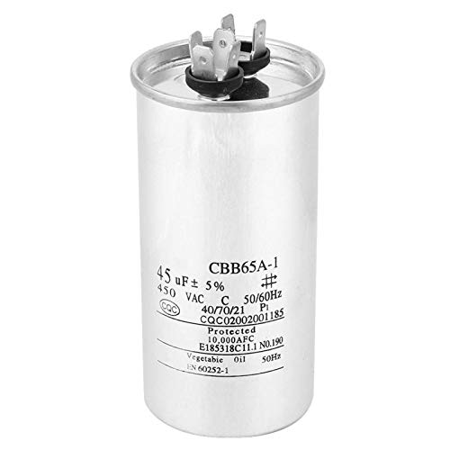 Capacitor Cbb65, 45uf 450v Condensador Condensador De Arranque De Compresor De Aire Acondicionado De Papel De Aluminio Aire Acondicionado para Equipos Industriales