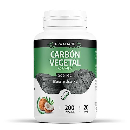 Carbón Vegetal Activado - 200 mg - 200 cápsulas
