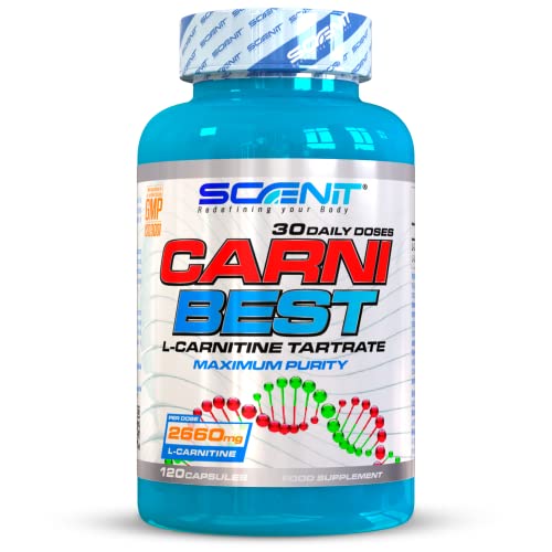 CARNI BEST - L Carnitina (2660 mg) - 120 cápsulas veganas de l carnitina capsulas - La l-carnitina ayuda a la metabolización eficiente de las grasas y mejorar el rendimiento deportivo