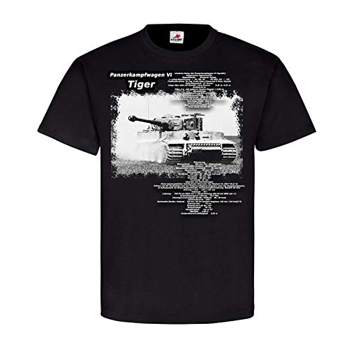 Carro de tanque VI Tiger tanque datos técnicos imagen imagen imagen imagen tanque Elite T camiseta # 20317 Negro S