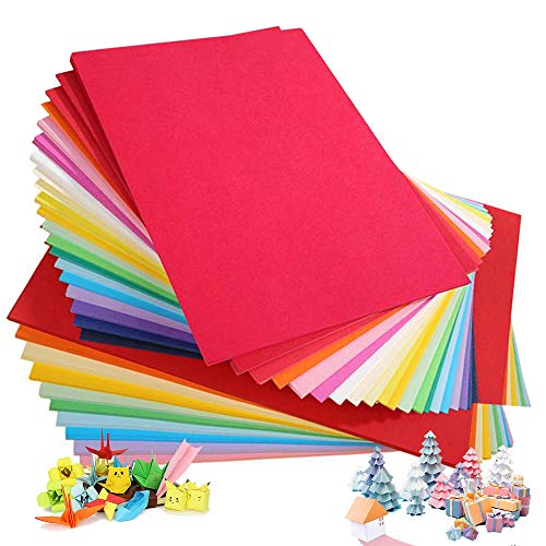 Cartulina de colores A4, 100 unidades, 230 g, 20 colores variados, papel de origami, manualidades y decoración, papel de dibujo y corte, papel de impresora de colores (297 x 210 mm)