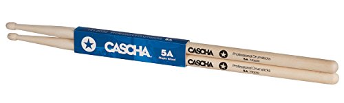 CASCHA HH 2032 - Baquetas profesionales para batería, 5A, 1 par (2 piezas), madera de arce
