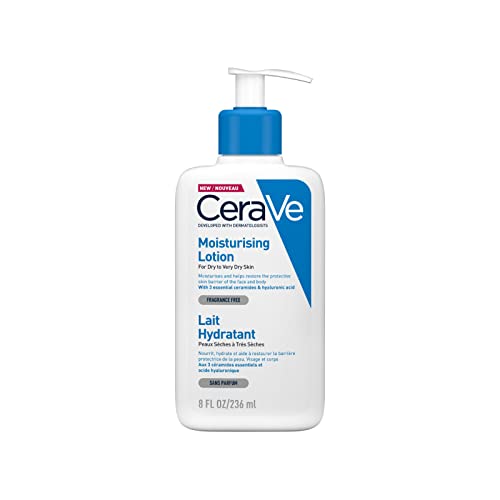 CeraVe Loción Hidratante | 236ml / 8oz | Hidratante diario para rostro y cuerpo para pieles secas a muy secas