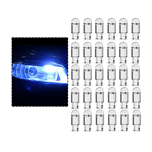 CGEAMDY Kit De Bombilla LED Interior Súper Brillante, 30Pcs LED Bombillas, Super Brillante 168 194 W5W Bombillas LED, Para Las Luces De La Matrícula Del Coche, Luces De Lectura Interiores (Azul)