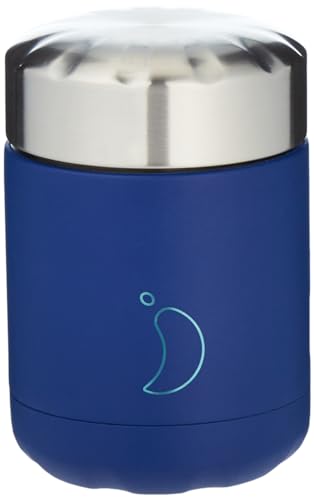 Chilly's Termo para Alimentos - Contenedor de Alimentos Reutilizable de Acero Inoxidable de - Aislamiento de Doble Pared para Mantener los Alimentos Calientes o Fríos - Azul Mate, 300ml