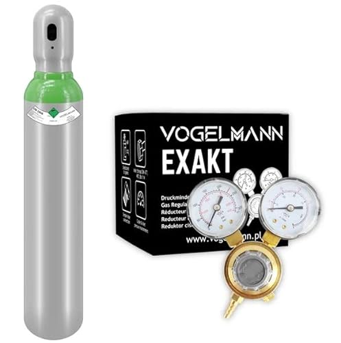 Cilindro de gas argón CO2 lleno 8L 1,5m3 con regulador Exakt Vogelmann, cilindro de gas para soldadura, regulador de soldadura de gas