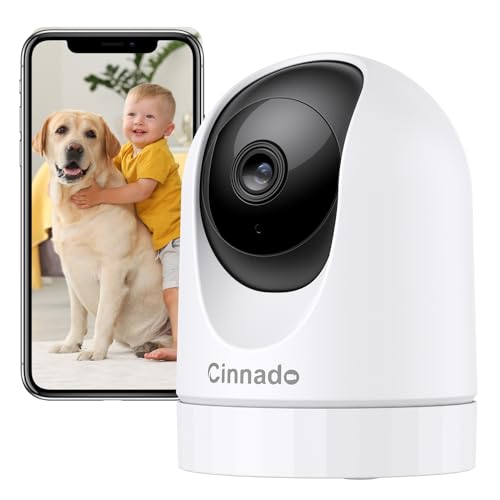 Cinnado Camara Vigilancia WiFi Interior - 2K 3MP Cámara IP Domicilio WiFi 360° para Bebe con Visión Nocturna, Detección de Movimiento, Admite 24/7 Grabación en Tarjeta SD, Compatible con Alexa, D1