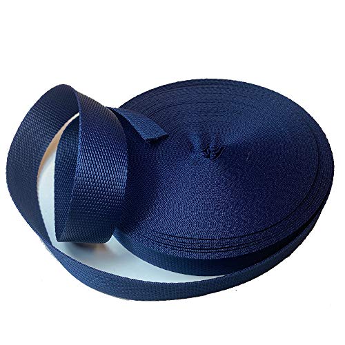 Cinta nylon polipropileno de 3 cm y 25metros para mochilas, riñoneras, cinturones (azul marino)