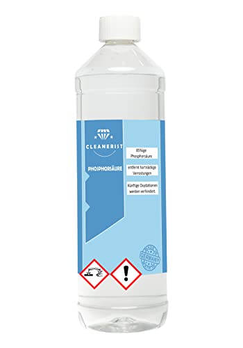 Cleanerist - Ácido fósforo 85% I H3PO4 - E338 I convertidor de óxido I eliminador de cal I Disolvente de orina I 1 litro