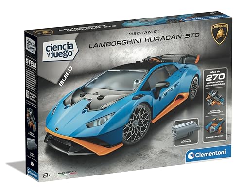 Clementoni - Laboratorio de Mecánica, Lamborghini Huracán STO, Juego para Montar Coche de Carreras, Juguete Científico Stem en Español, a Partir de 8 años (55481)