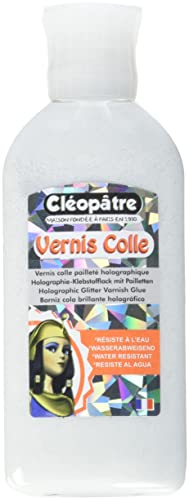 Cleopatre - LCC1VH-100X - Barniz cola con purpurinas holográficas - Frasco de 100 gr